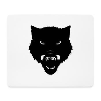 schwarzer Wolfskopf - Mousepad (Querformat) - Weiß - Vorne