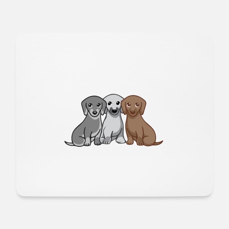 Was ist besser als ein Hund? Drei Hunde! - Mousepad (Querformat) - Weiß
