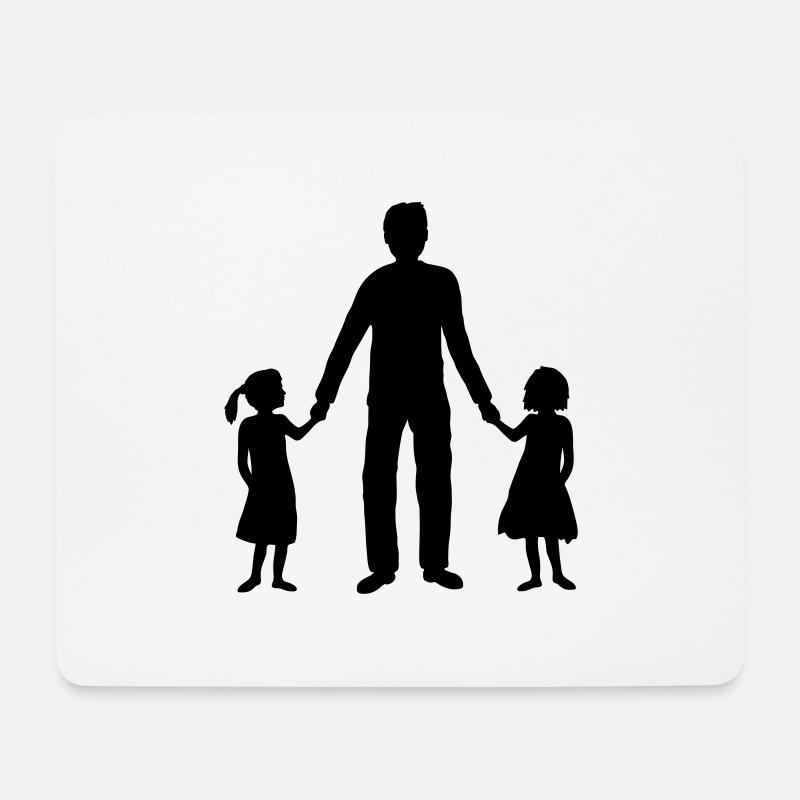 2 Töchter Papa Team - Mousepad (Querformat) - Weiß