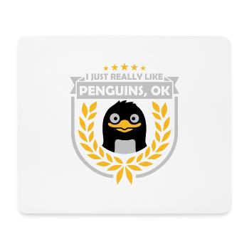 J’aime juste les pingouins - Tapis de souris (format paysage) - blanc - Devant
