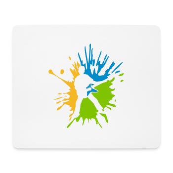 Bunte Tropfen Gitarrist Farbklecks - Mousepad (Querformat) - Weiß - Vorne