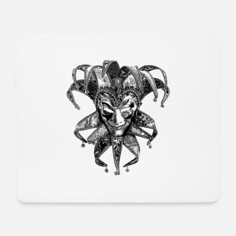 Masque de Venise - Tapis de souris (format paysage) - blanc