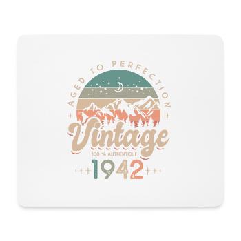 1942 Vintage anniversaire 80 ans - Tapis de souris (format paysage) - blanc - Devant