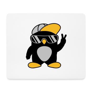 Cool Penguin Peace Hand Signal - Mouse Pad (horizontal) - white - Front