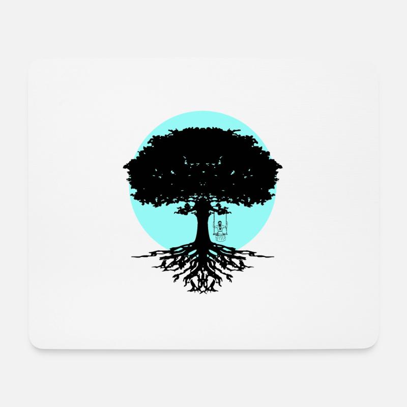 Girl swings on the tree - Mouse Pad (horizontal) - white