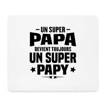 Un super papa devient toujours un super papy - Tapis de souris (format paysage) - blanc - Devant