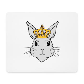 King Rabbit Crown Visage - Tapis de souris (format paysage) - blanc - Devant