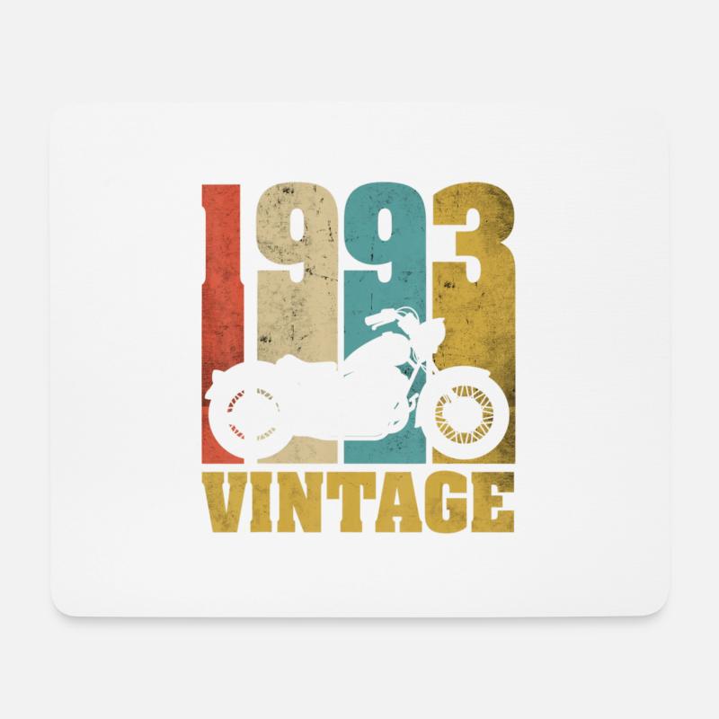 1993 Jahrgang Geburtstag Biker Motorrad Geschenk - Mousepad (Querformat) - Weiß