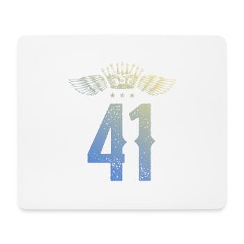 41 Number crown - Mouse Pad (horizontal) - white - Front