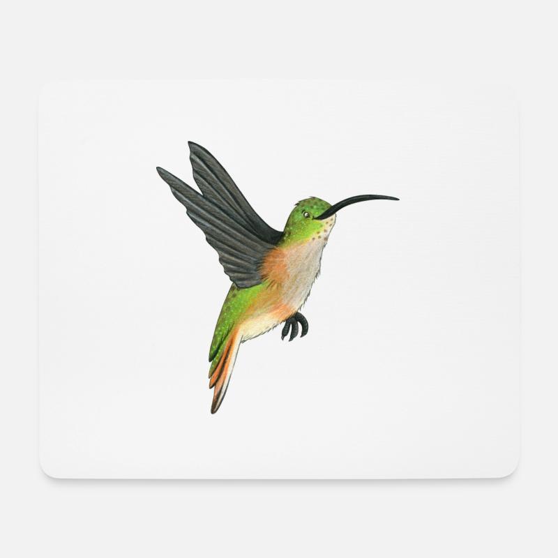Kolibri - Mousepad (Querformat) - Weiß