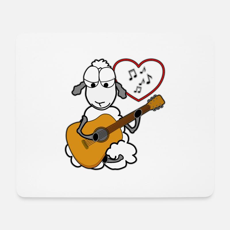 Akustische Gitarre spielen - Mousepad (Querformat) - Weiß