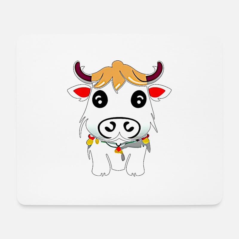 Kuh süß Tier Bauernhof lustig Kühe Tiere neu 8 - Mousepad (Querformat) - Weiß