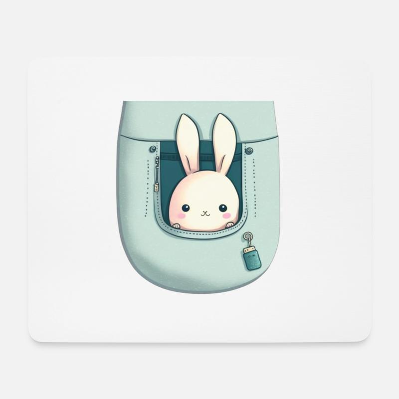 Kawaii Kaninchen! - Mousepad (Querformat) - Weiß