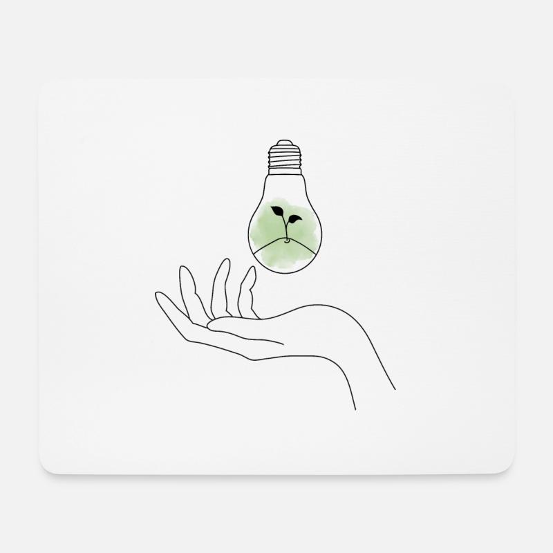 Hand Blume Glühbirne Wunder - Mousepad (Querformat) - Weiß