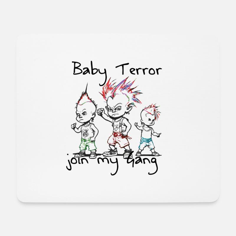 Baby Terror join my Gang Punk Desiger Emo - Mousepad (Querformat) - Weiß