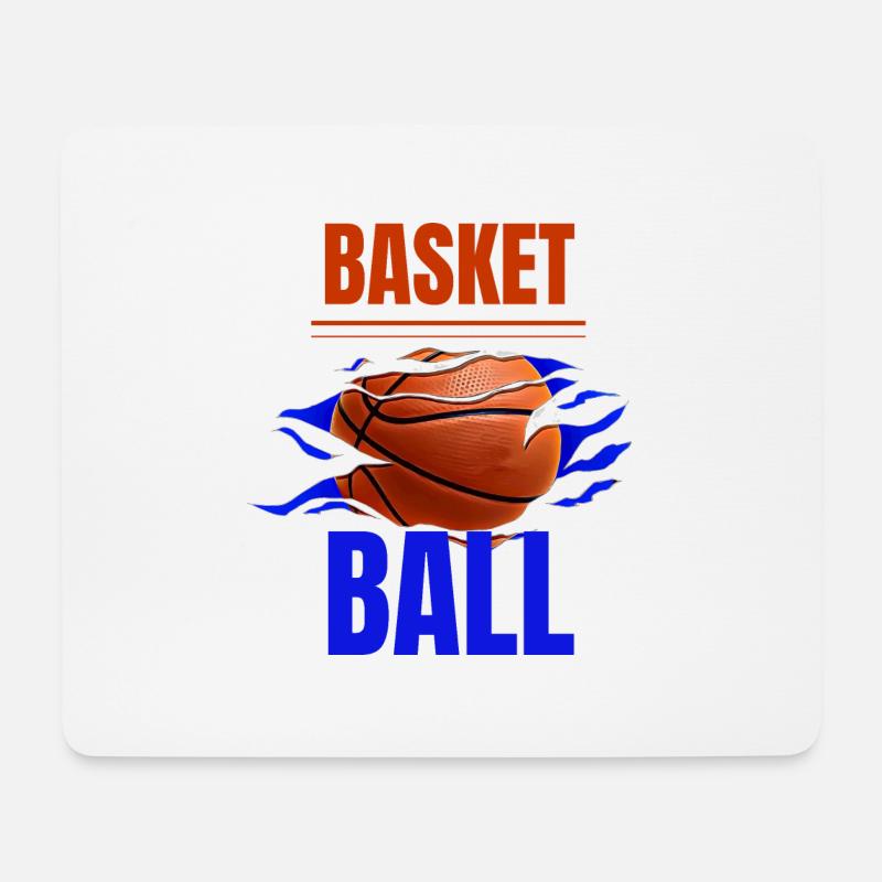 Basketball - Mousepad (Querformat) - Weiß