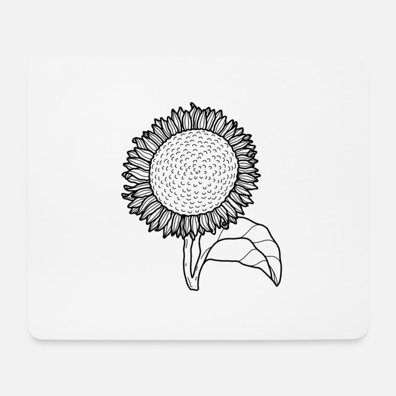 Blume Sonnenblume - Mousepad (Querformat) - Weiß