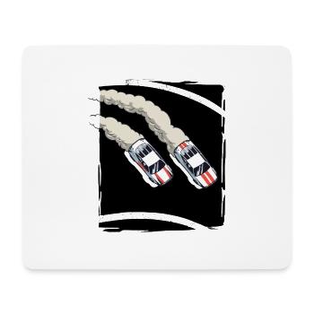 Autorennen | Rennwagen | Drift - Mousepad (Querformat) - Weiß - Vorne