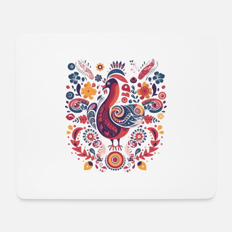 Der Vintage-Vogel - Mousepad (Querformat) - Weiß