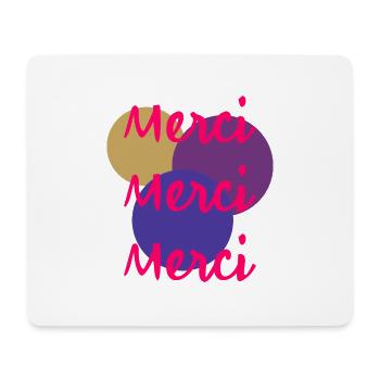 MERCI. THANKS. THANK YOU. ANNIVERSAIRE. NAISSANCE. - Tapis de souris (format paysage) - blanc - Devant