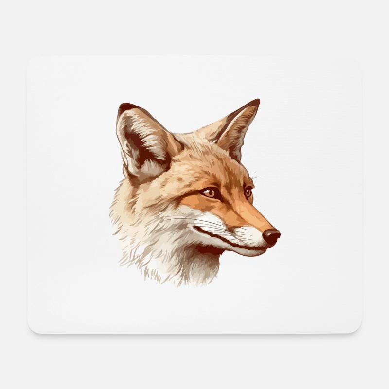 Schlauer Fuchs - Mousepad (Querformat) - Weiß