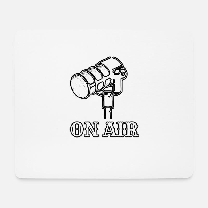 ON AIR schwarz und weiß - Mousepad (Querformat) - Weiß