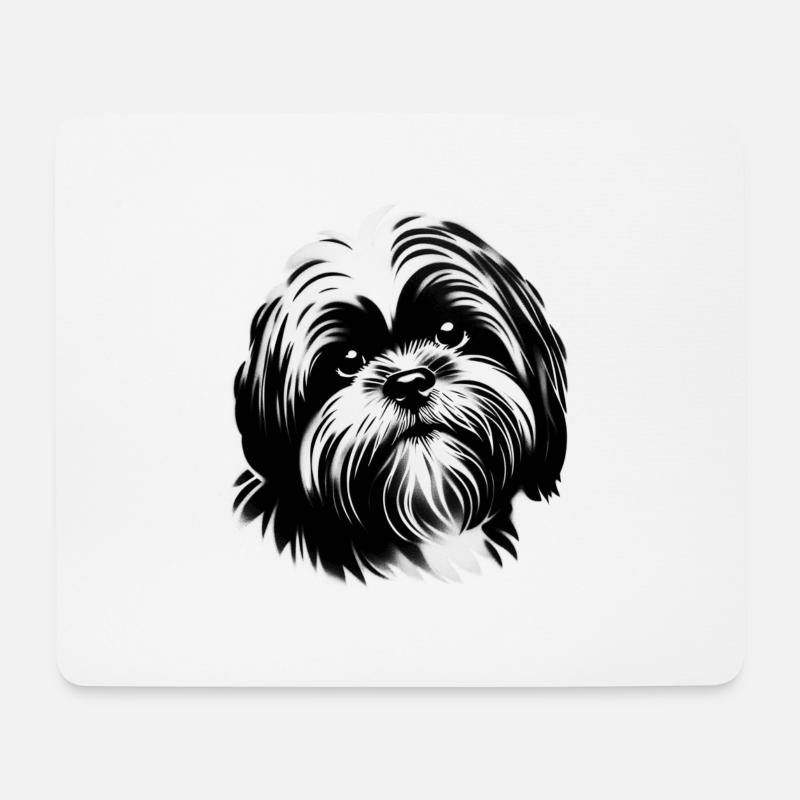 Hundegesicht Treuer Freund - Mousepad (Querformat) - Weiß