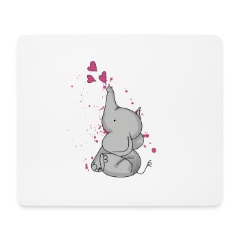 Sweet Little Elephant Of Love - Mouse Pad (horizontal) - white - Front
