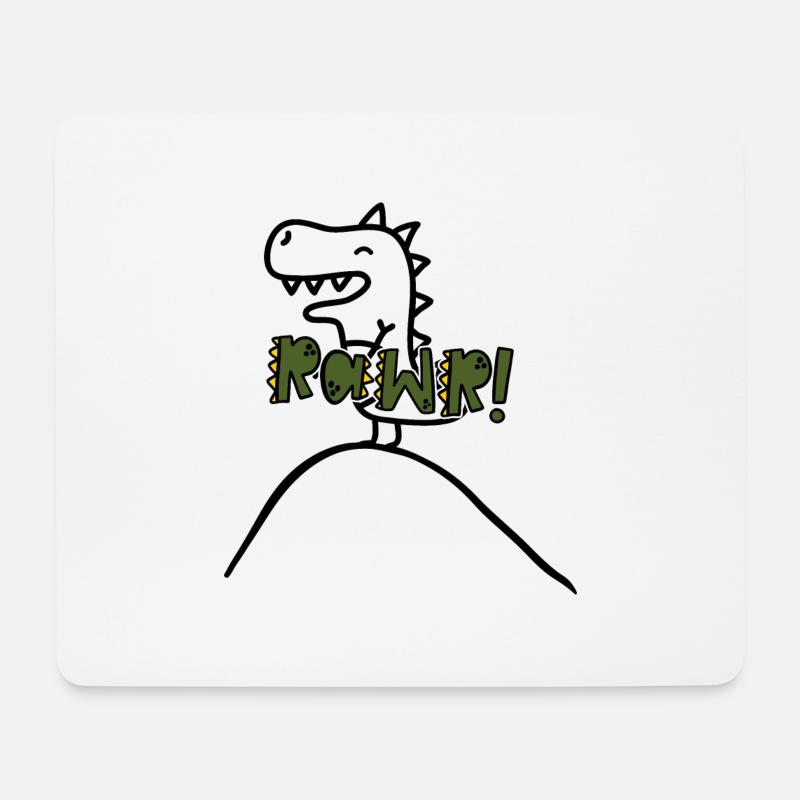 Dino05 - Mousepad (Querformat) - Weiß