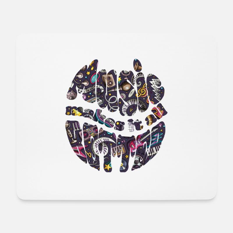 Music makes it all better - Mousepad (Querformat) - Weiß