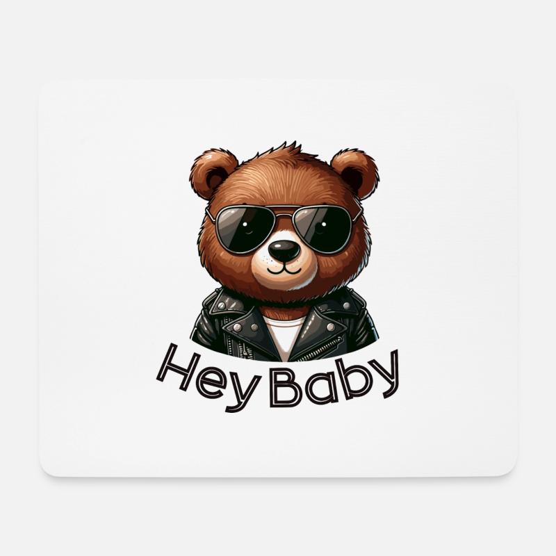 Hey Baby cooler Teddy - Mousepad (Querformat) - Weiß