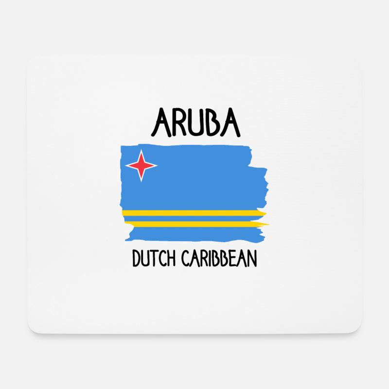 Aruba Flagge - Dutch Caribbean - Karibik - Mousepad (Querformat) - Weiß