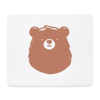 Einfacher gehaltener Bär im flachen Stiel - Mousepad (Querformat) - Weiß - Vorne