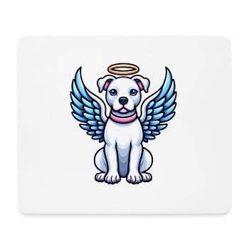 Chien de dessin animé Pitbull Angel mignon avec des ailes - Tapis de souris (format paysage) - blanc - Devant