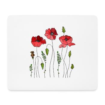 Fleur - Tapis de souris (format paysage) - blanc - Devant