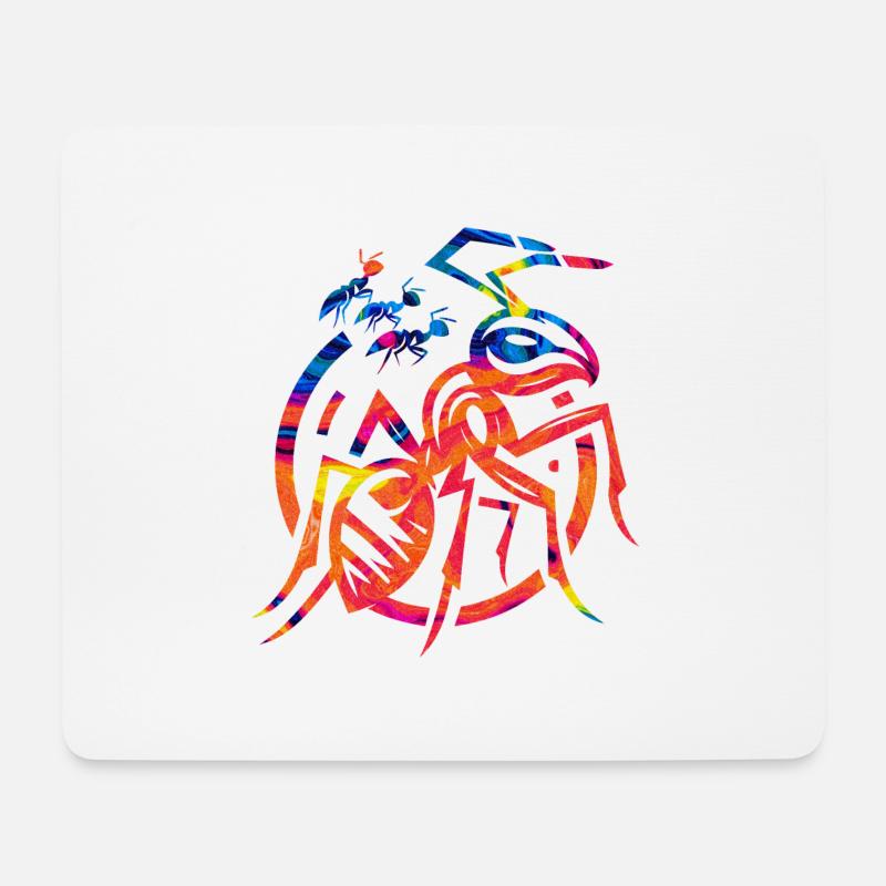 Tier Tierarten Kunst Wald Flora - Mousepad (Querformat) - Weiß
