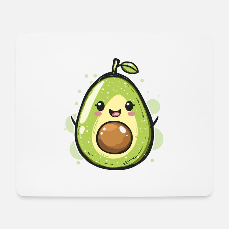 Avocado Comic Design - Mousepad (Querformat) - Weiß