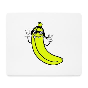Funny DJ Banana Fruit Sunglasses Party Music - Mouse Pad (horizontal) - white - Front