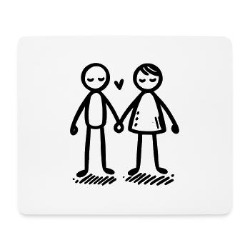 Wir stehen zusammen Mann und Frau - Mousepad (Querformat) - Weiß - Vorne