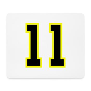 11 Zahl Trikot - Mousepad (Querformat) - Weiß - Vorne