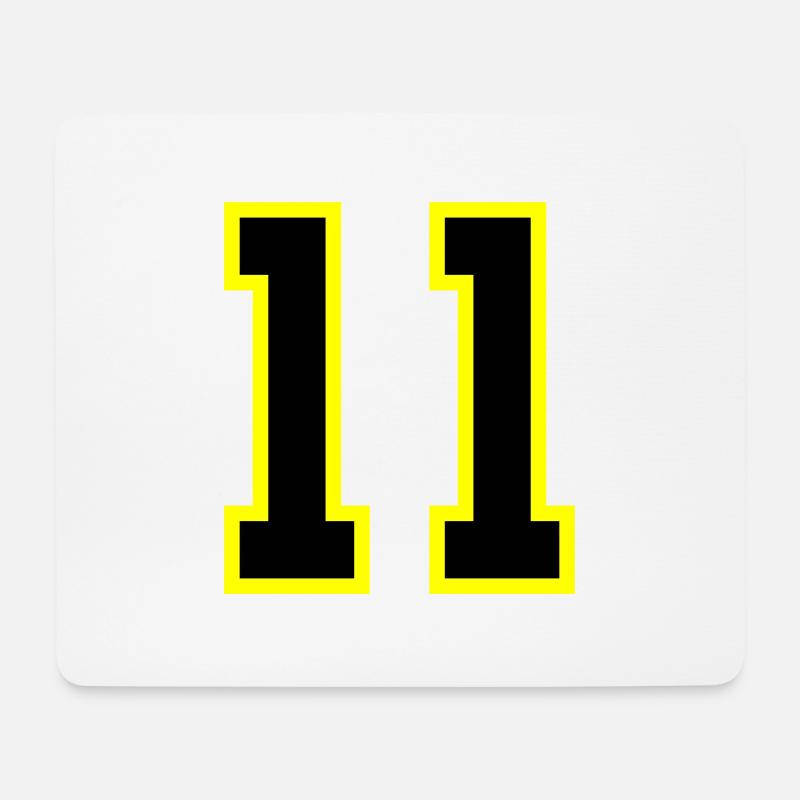 11 Zahl Trikot - Mousepad (Querformat) - Weiß