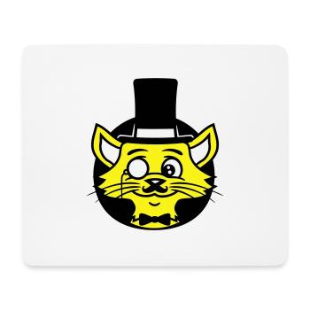 Sir Cat Gentleman Chapeau haut de forme Monocle Rich Gentleman - Tapis de souris (format paysage) - blanc - Devant