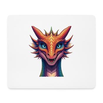 Lebendiger Regenbogen-Drachenkopf - Mousepad (Querformat) - Weiß - Vorne