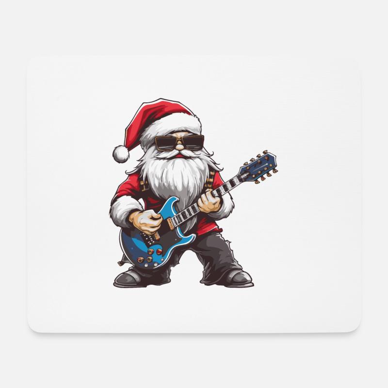 Santa Claus Guitar - Mouse Pad (horizontal) - white