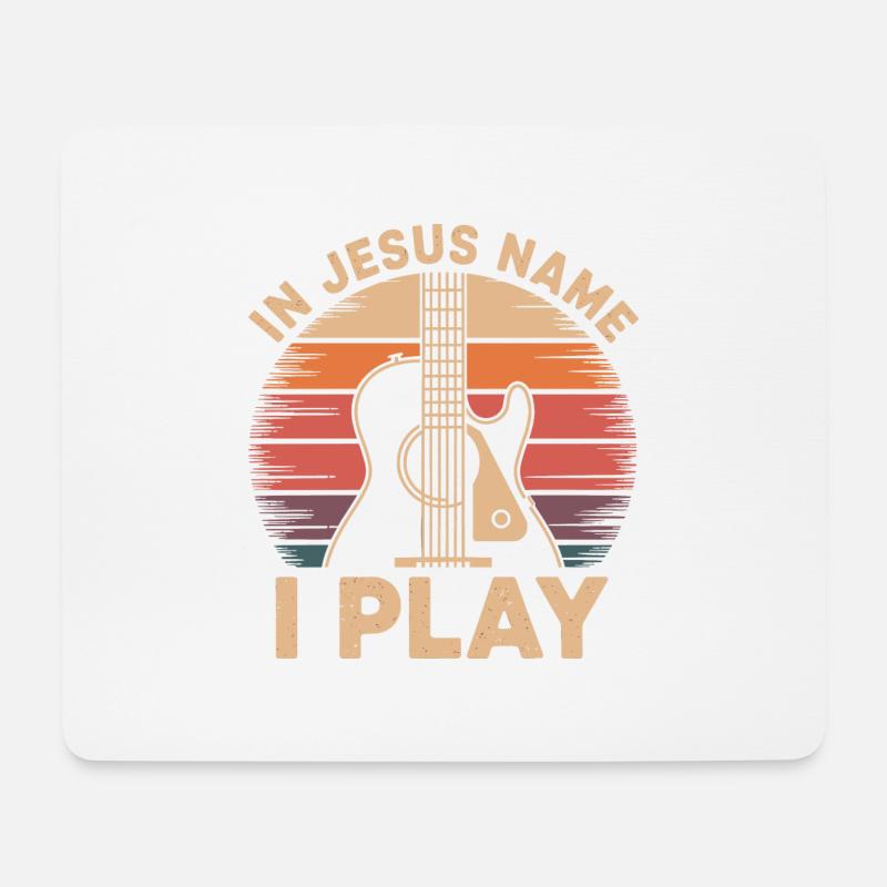Gitarrenklänge für den Glauben - Mousepad (Querformat) - Weiß