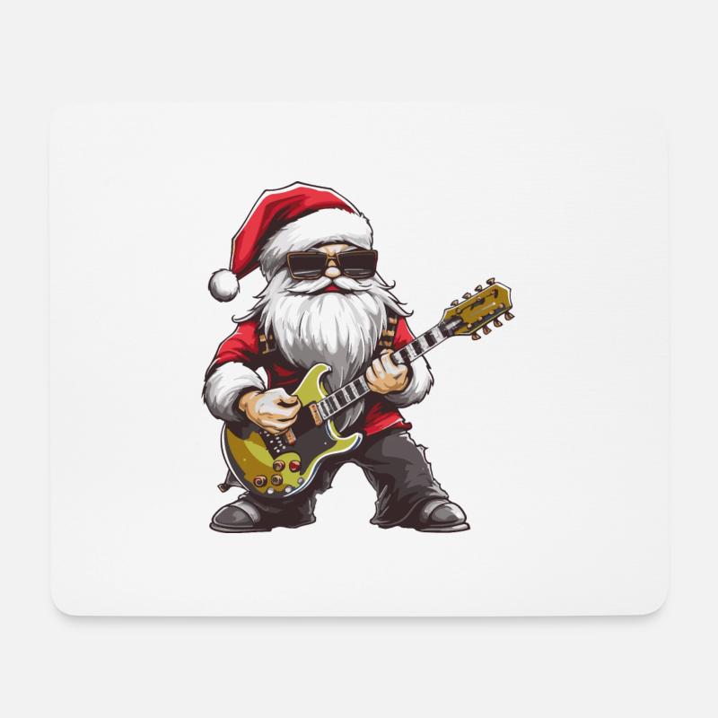 Weihnachtsmann Gitarre - Mousepad (Querformat) - Weiß