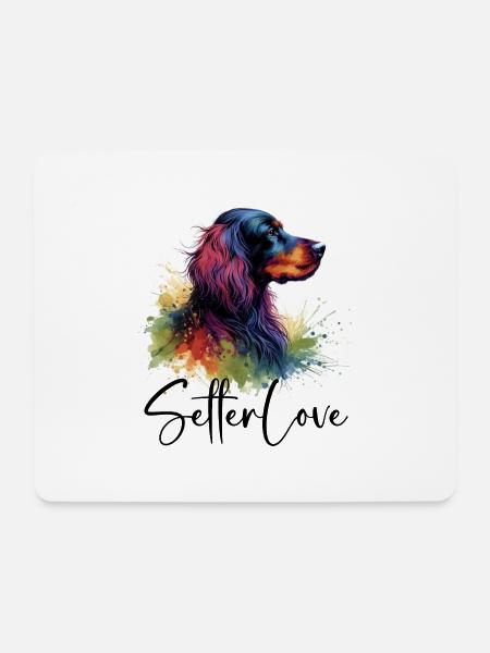Setter Love - Mousepad (Querformat) - Weiß
