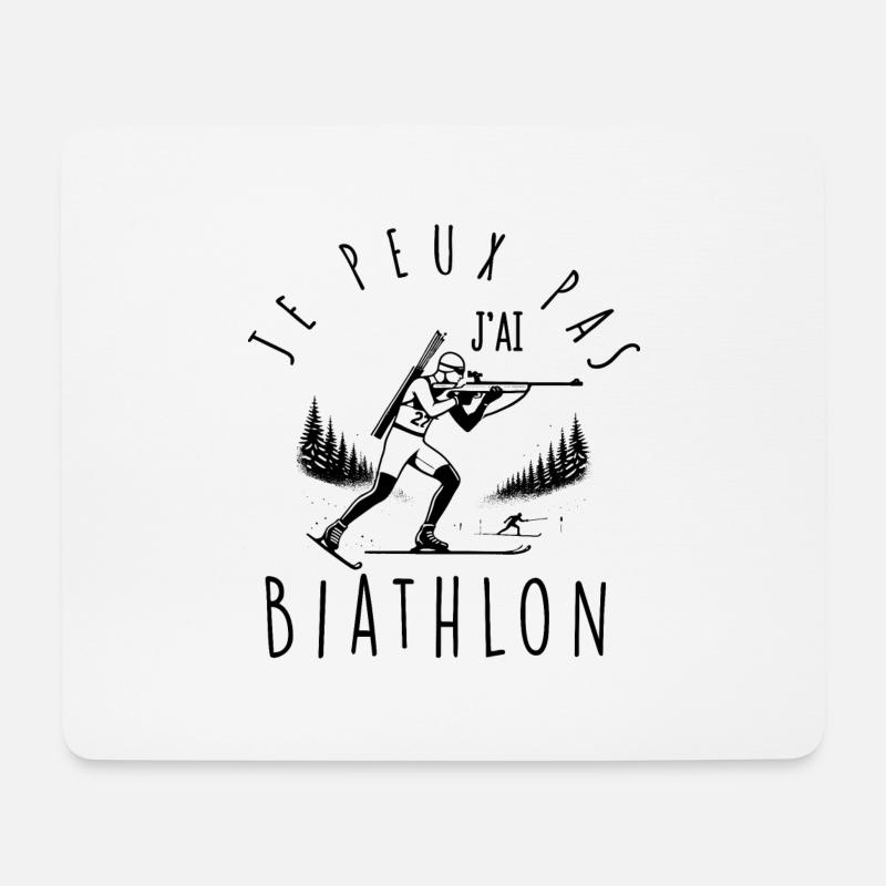Ich kann nicht, ich habe Biathlon - Mousepad (Querformat) - Weiß