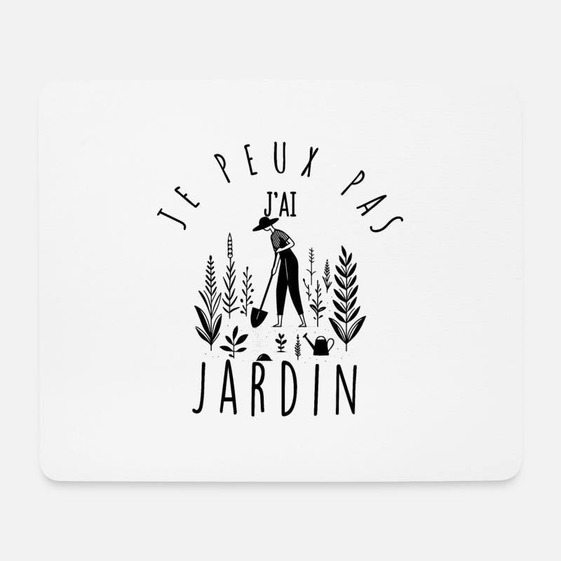Ich kann nicht, ich habe Garten. - Mousepad (Querformat) - Weiß