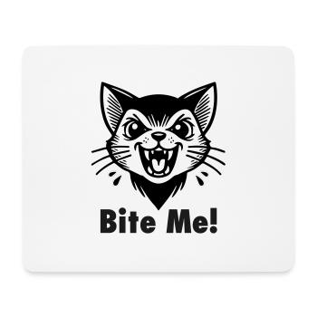 Chat vampire gothique - « Mordez-moi ! » Concevoir - Tapis de souris (format paysage) - blanc - Devant